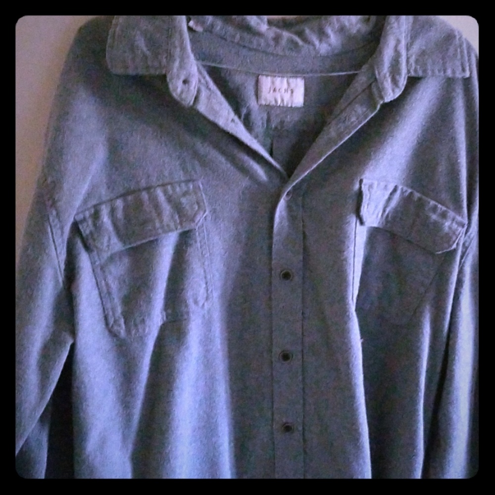 Gray warm long sleeve button up